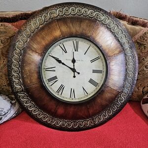 Kirklands Rustic Brown and Black Wall Clock